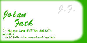 jolan fath business card
